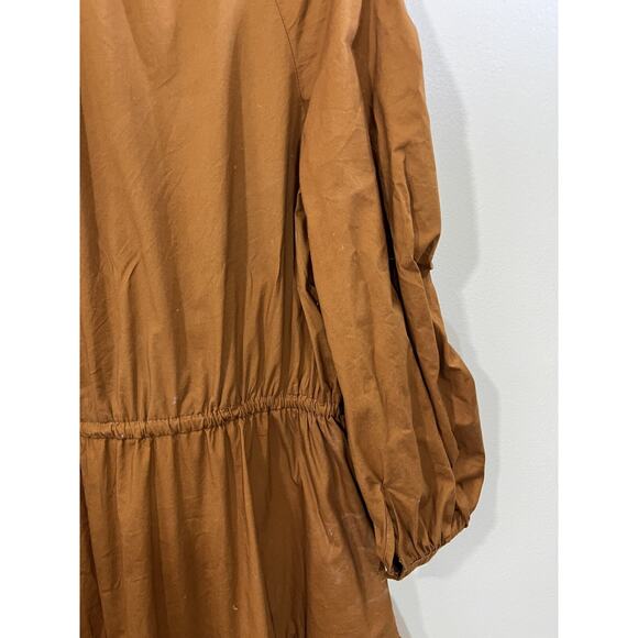 Boho Chic Avant Garde Cottagecore Lagenlook Tiered Dress M Art Terracotta Brown - Picture 13 of 16